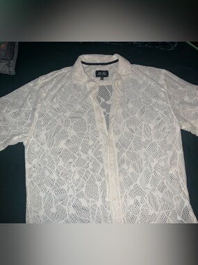 Malibu Men’s Knit Button-Up Shirt - Cream